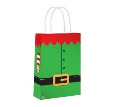 Elf Christmas Paper Party Bag With Handles