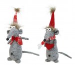 Christmas Felt Big Belly Mouse 30Cm Grey