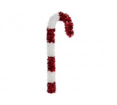 30" TINSEL CANDY CANE DECORATION