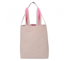 EASTER COTTON BAG WITH PINK EARS 30.5CM X 10CM