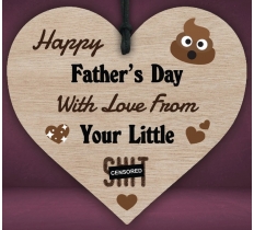 Wooden Gift Heart Plaque Craft Ornaments Fix Dad Design