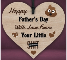 Wooden Gift Heart Plaque Craft Ornaments Fix Dad Design