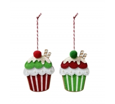 Christmas Hanging Cupcake Deco 11cm