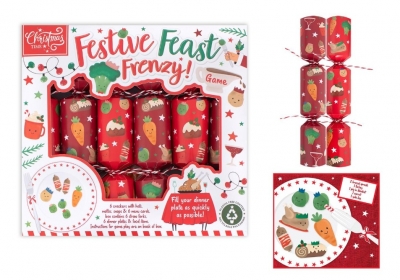 Christmas 6 Festive Feast Frenzy Game 9" Cracker