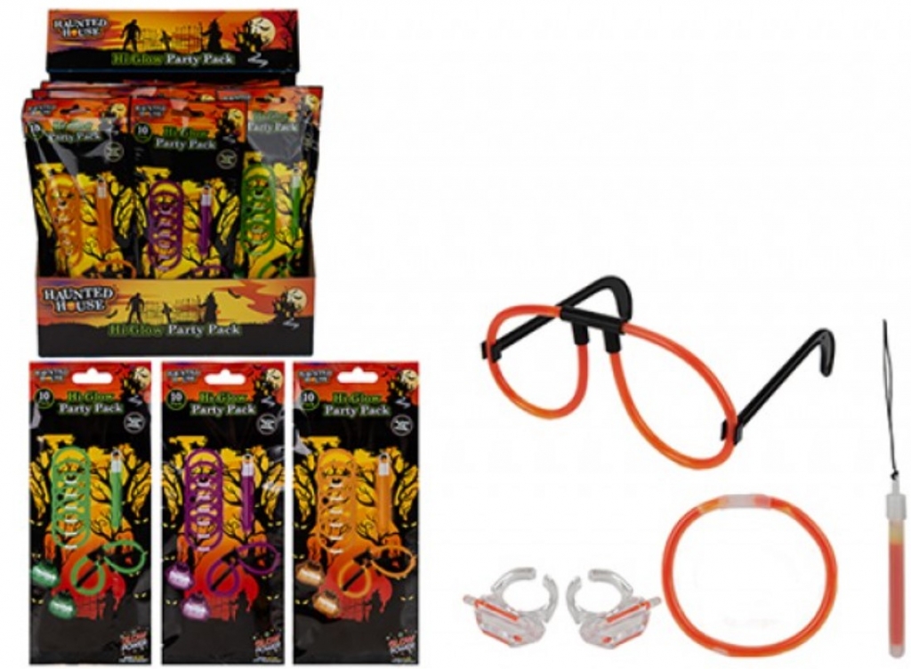 Halloween Glow Party Pack 10 Pack 3 Assorted - Click Image to Close