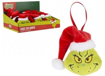 Grinch Head Fabric Tree Hanger 10cm