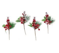 Christmas Berries Pick With Holly 24cm