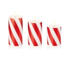 Christmas Set-3 Red Wax Candle W-Spiral