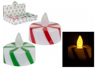 Candy Stripe Battery Operated Tealights