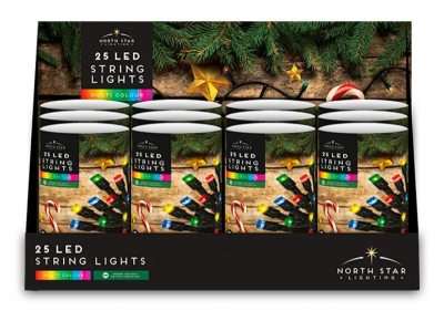 25 LED Battery Operated Multicoloured Lights 2.8M