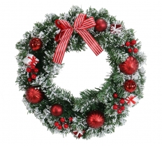 Christmas Deluxe Heavy Snowy Pine Wreath 40Cm