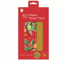 Christmas Traditional Tissue Paper Sheet Pack Of 10