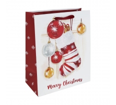 Christmas Stocking White Kraft Large Bag