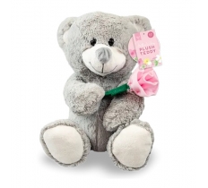 Mother's Day Plush Teddy Bear with Rose 30cm