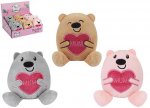 Mum Bear Hugging Shiny Heart 10cm