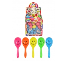 Mini 7cm Smiley Face Maracas x 108 ( 10p Each )