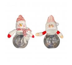 10" Santa / Snowman Christmas Candy Jar