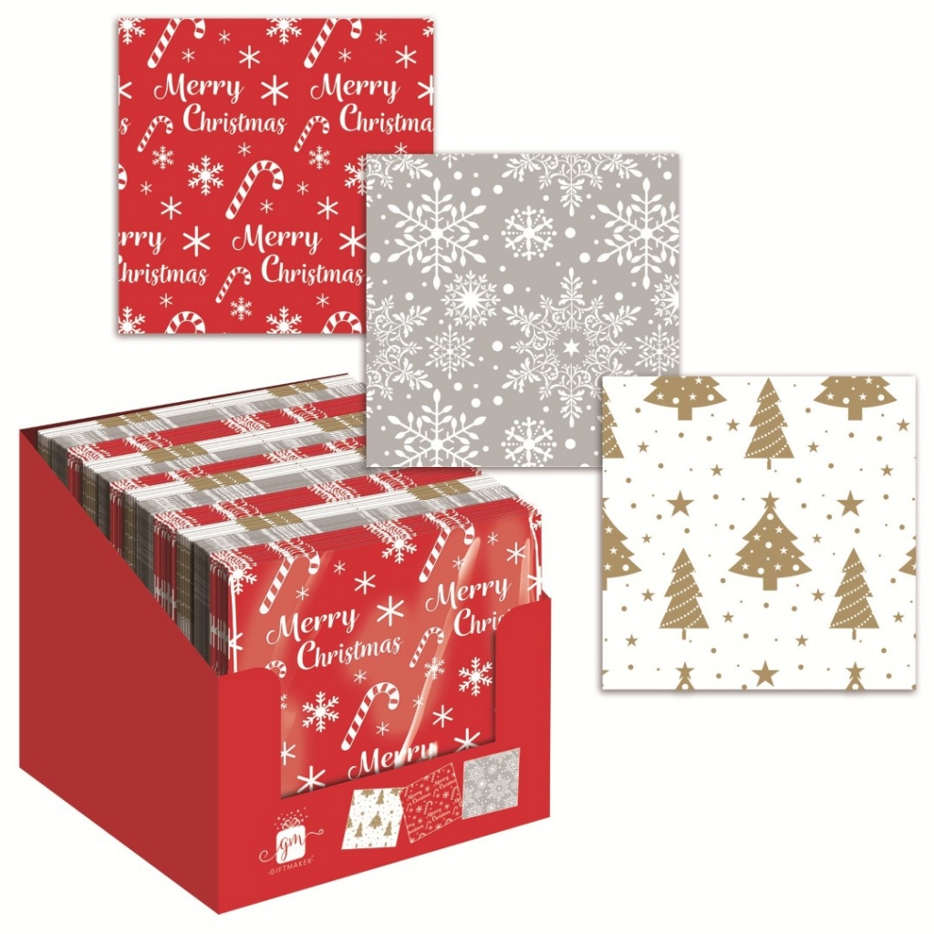 Christmas Napkins (Mixed) Pack Of 20 - Click Image to Close