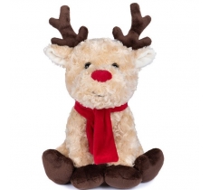 Curly Reindeer Plush 25cm With Scarf