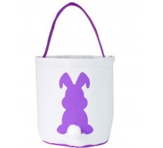 EASTER COTTON BUCKET WITH PURPLE BUNNY