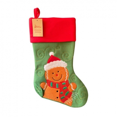 Deluxe Plush Gingerbread Man Christmas Stocking