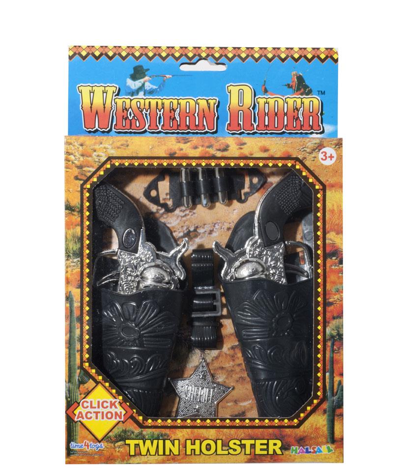 Cowboy Western Twin Holster Play Gun Set - Click Image to Close