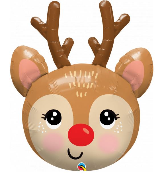 Red Nosed 35" Reindeer Head - Click Image to Close