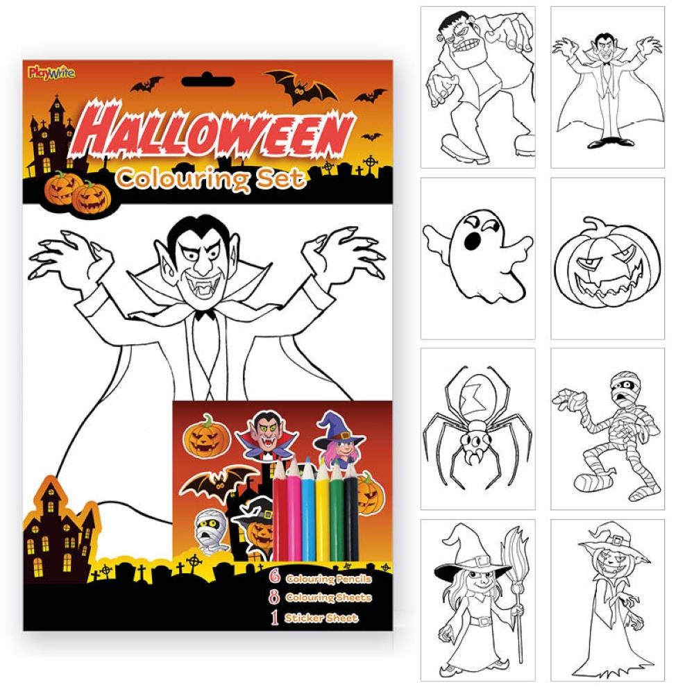 HALLOWEEN COLOURING SET 29.5 X 22CM - Click Image to Close