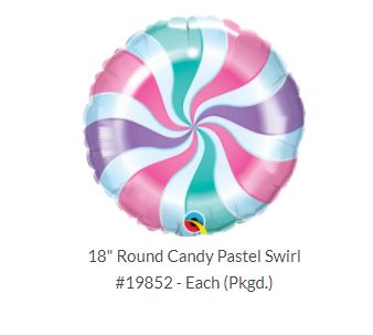 Pastel 18" Candy Swirl Balloon - Click Image to Close