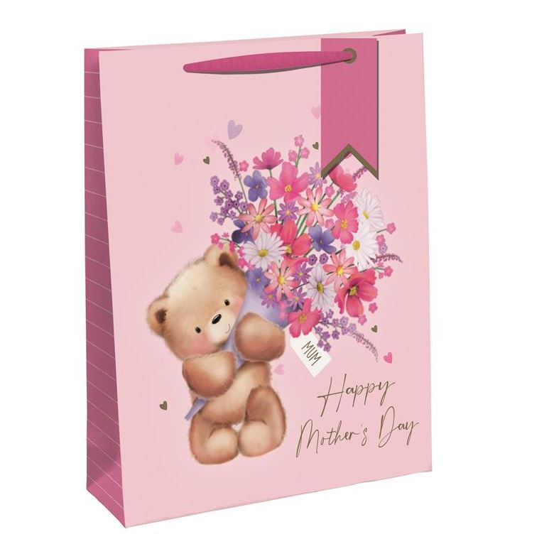 MOTHERS DAY CUTE BEAR LARGE GIFT BAG - Click Image to Close