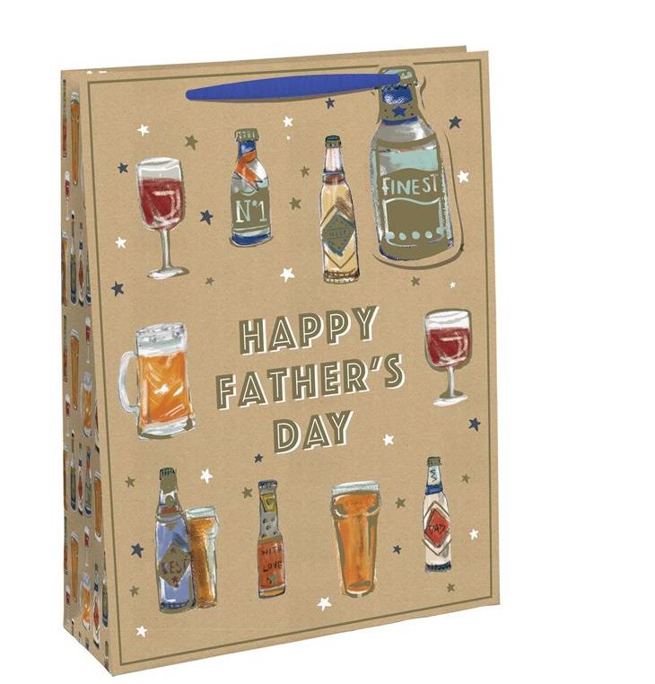 FATHER DAY BEER KRAFT LARGE BAG - Click Image to Close