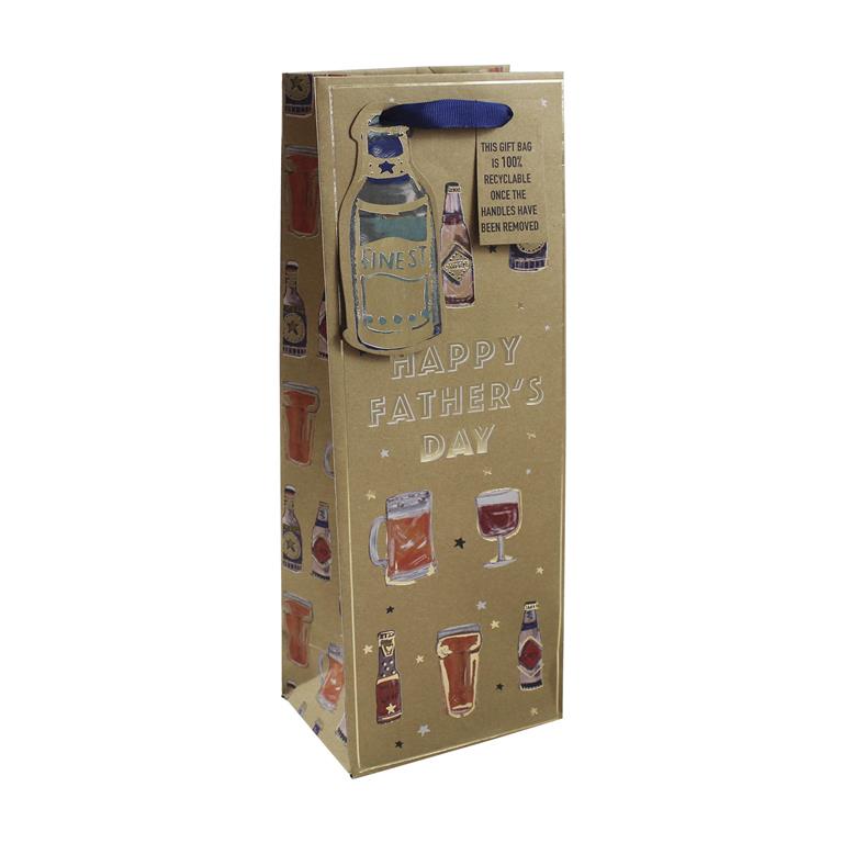 FATHER DAY BEER KRAFT BOTTLE BAG - Click Image to Close