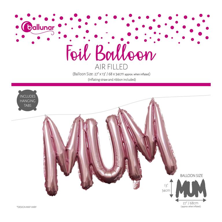 MUM FOIL BALLOON IN PINK - Click Image to Close