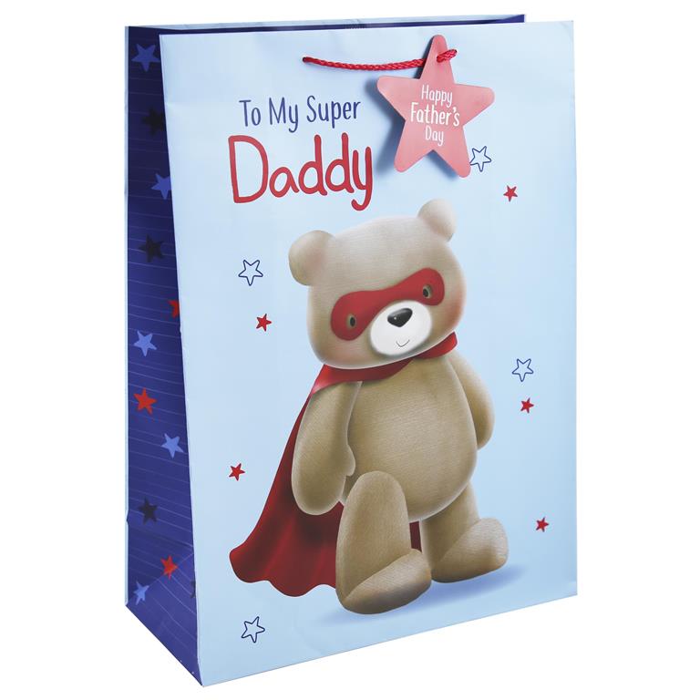 Father's Day Cute Bear XL Gift Bag - Click Image to Close