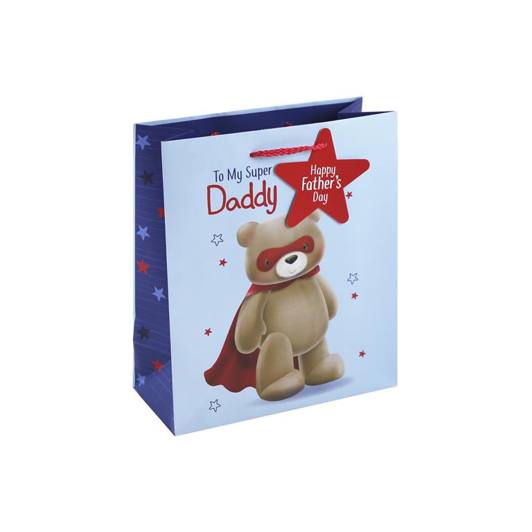 Father's Day Cute Bear Medium Gift Bag - Click Image to Close
