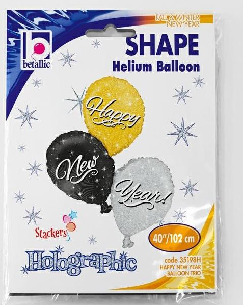 40" New Year Balloon Trio Balloon - Click Image to Close