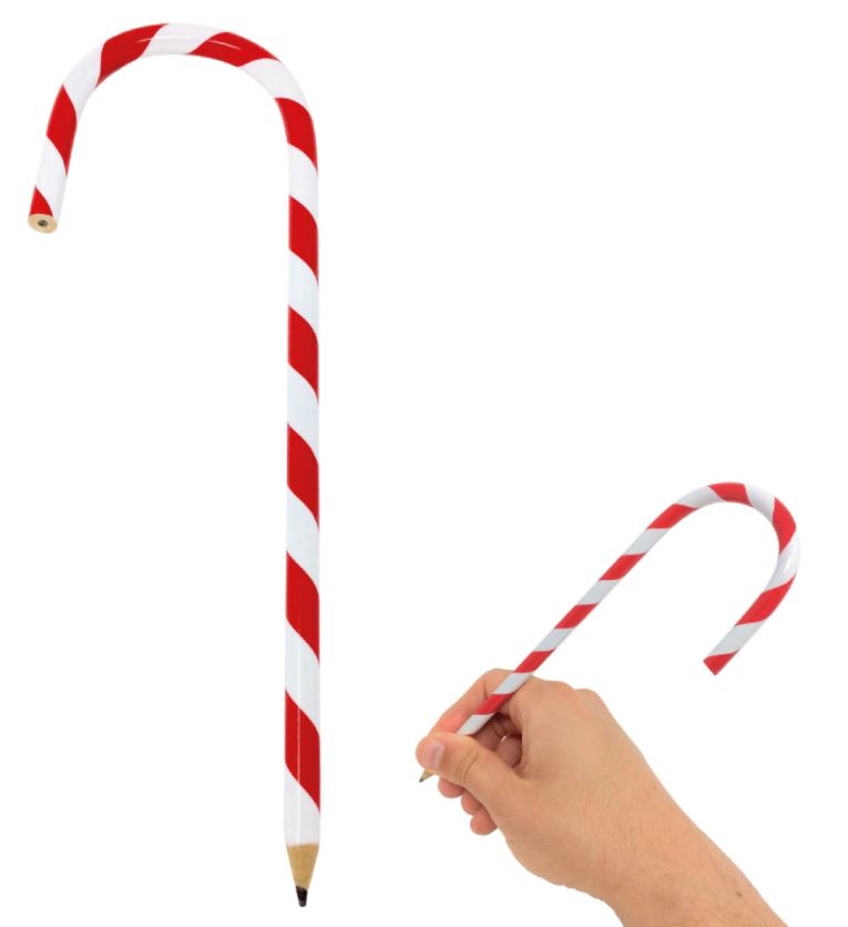 Candy Cane Red & White Pencil 20cm - Click Image to Close