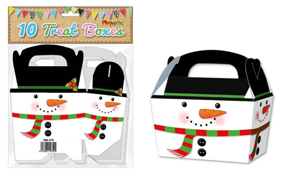 Treat Boxes Snowman 10 Pack - Click Image to Close