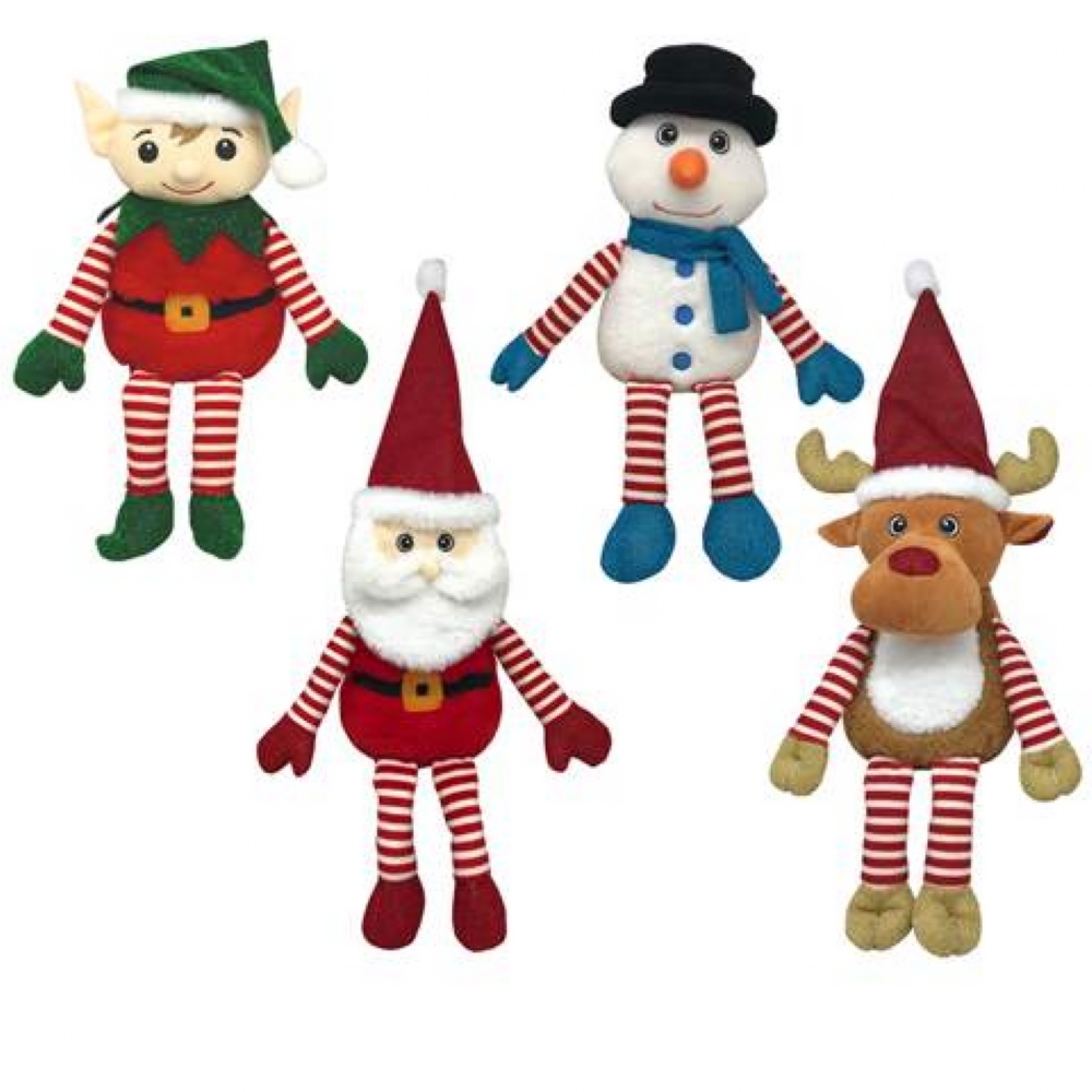 Christmas Plush Stripey Legs 22cm - Click Image to Close