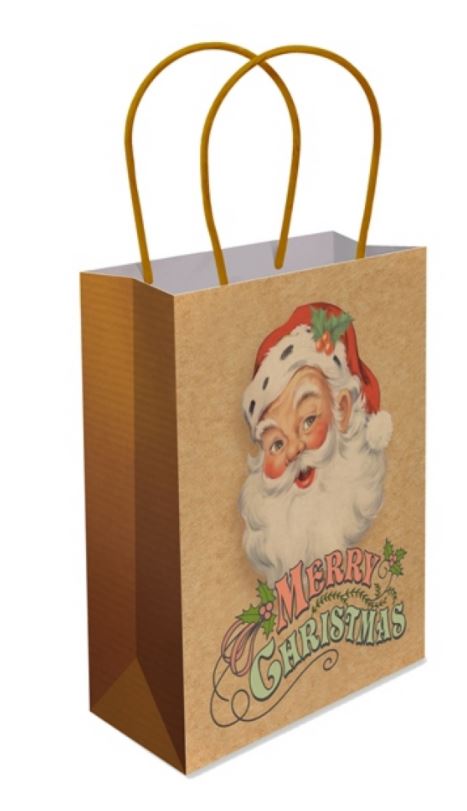Large Santa Paper Bag With Handle 32X26X11cm - Click Image to Close