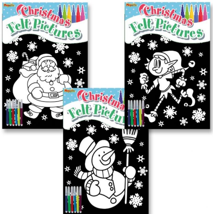 Christmas Felt Colouring 29.5cm x 21cm ( 3 Assorted ) - Click Image to Close