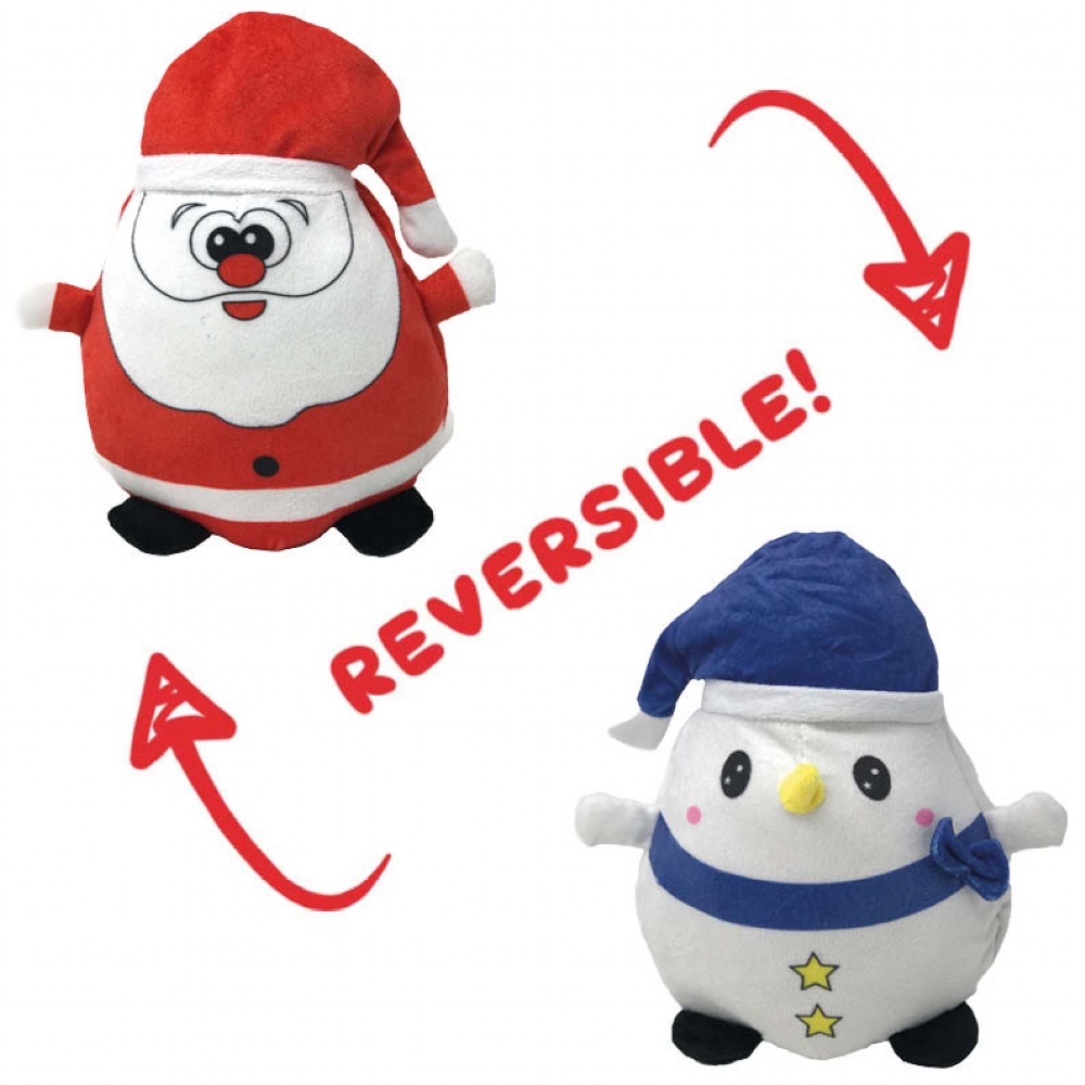 Reversible Santa/Snowman Christmas Plush 15cm - Click Image to Close