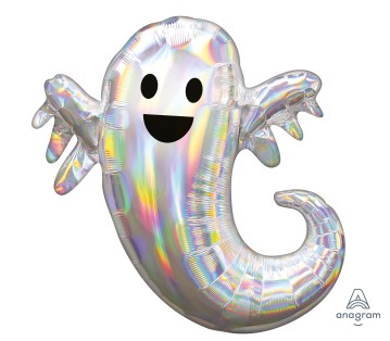 Iridescent Ghost SuperShape Foil Balloons 25"/63cm x 28" - Click Image to Close