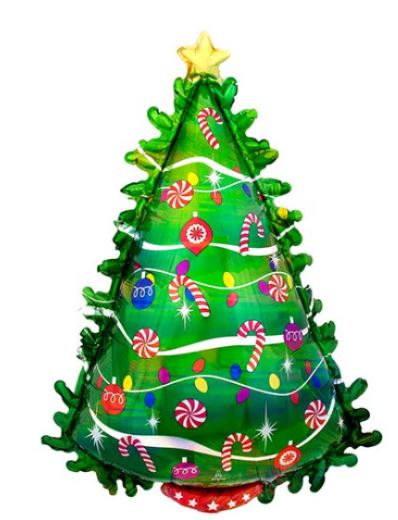 36" Christmas Tree Super Shape Balloon - Click Image to Close