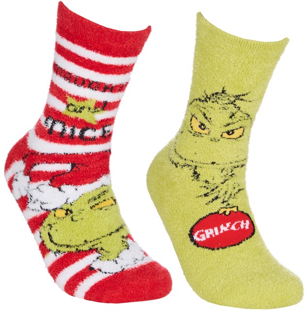 Grinch Cosy Socks 1 Pack Ladies - Click Image to Close
