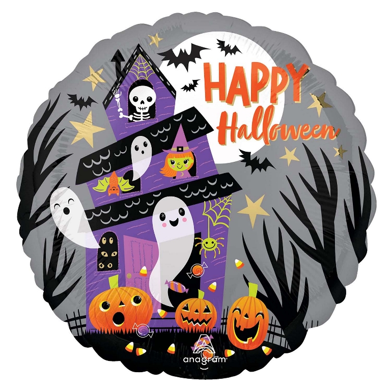 Happy Haunted House Standard Foil Balloons - Click Image to Close