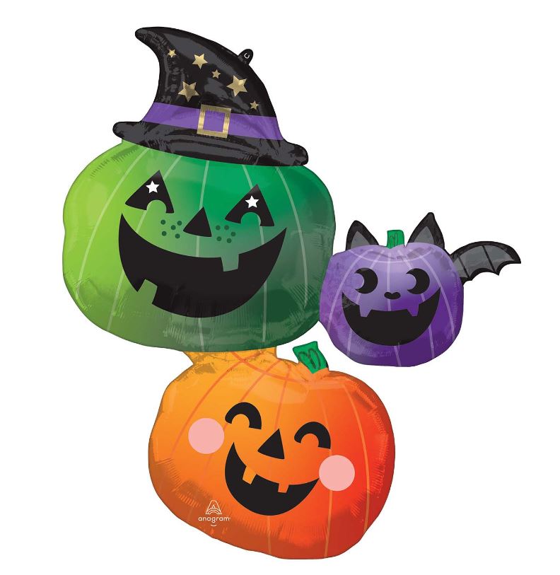 29" Fun & Spooky Pumpkin Stacker SuperShape XL Foil Balloons - Click Image to Close