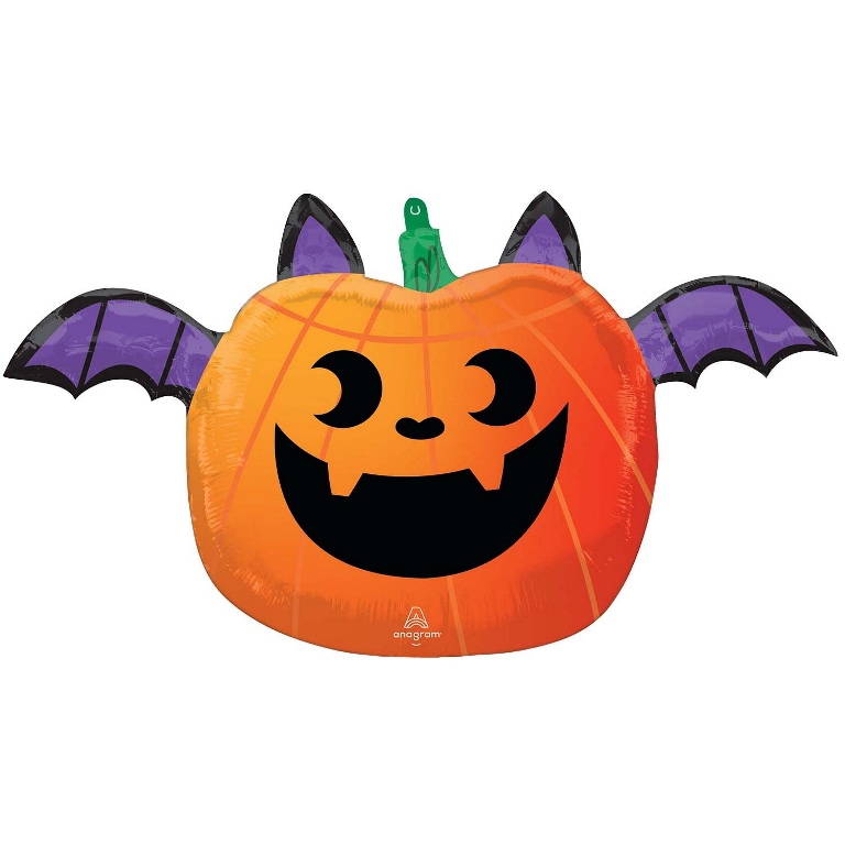 26" Fun and Spooky Pumpkin Bat Junior Shape XL - Click Image to Close