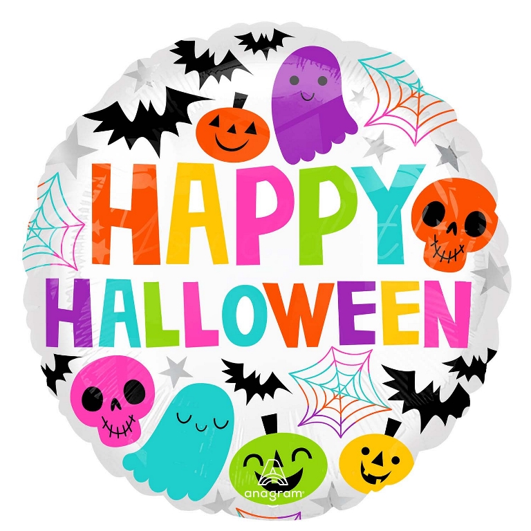 Colourful and Creepy Halloween Standard Foil Balloons - Click Image to Close