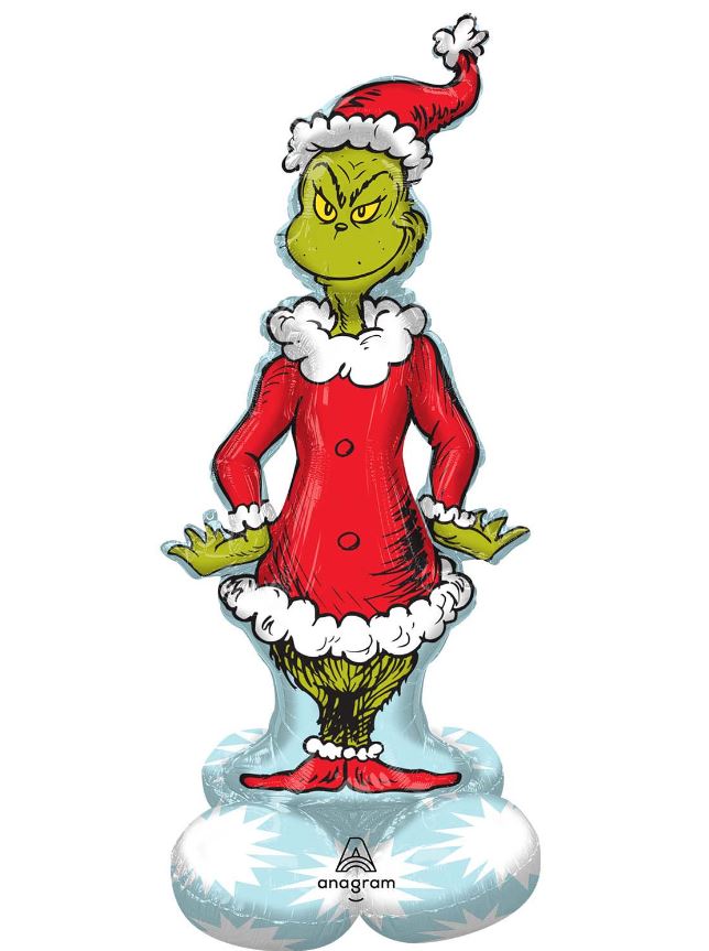 The Grinch Airloonz Foil Balloons 26"/66cm W X 58"/147cm - Click Image to Close